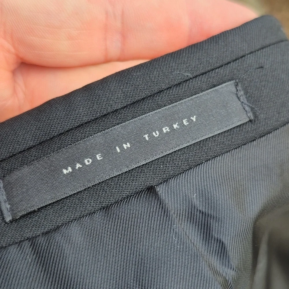 HUGO BOSS Johnstons Lenon Solid Black Super 100s Wool Mens Sz 44‎ R Sport Coat